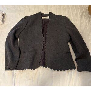 Vtg Y2k The Limited Womens Wool Scalloped Edge  Blazer Jacket Sz10 Whimsygoth